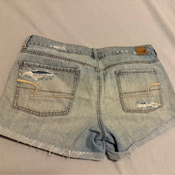 Distressed Light Blue Denim Shorts - Picture 2 of 4